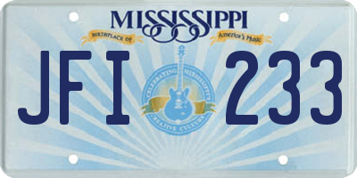 MS license plate JFI233