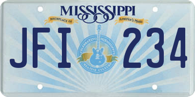 MS license plate JFI234