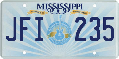 MS license plate JFI235