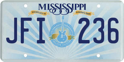 MS license plate JFI236