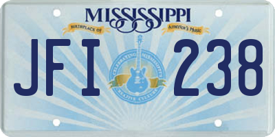 MS license plate JFI238