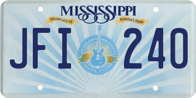 MS license plate JFI240