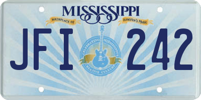 MS license plate JFI242