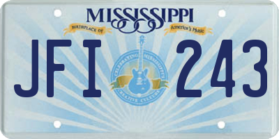 MS license plate JFI243