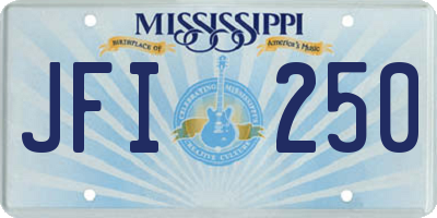 MS license plate JFI250