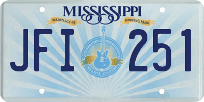 MS license plate JFI251
