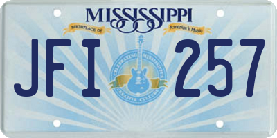 MS license plate JFI257