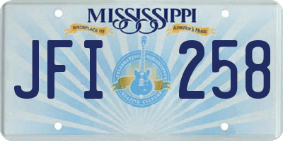 MS license plate JFI258