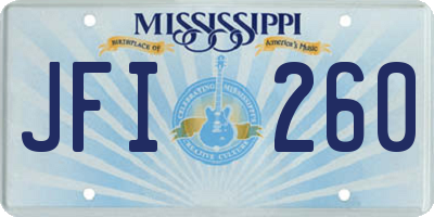 MS license plate JFI260