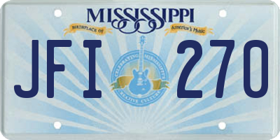 MS license plate JFI270