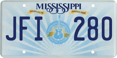 MS license plate JFI280