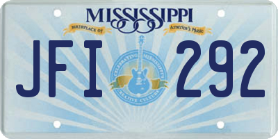 MS license plate JFI292