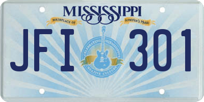 MS license plate JFI301