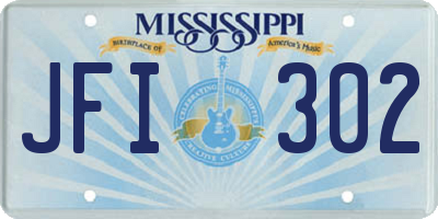 MS license plate JFI302