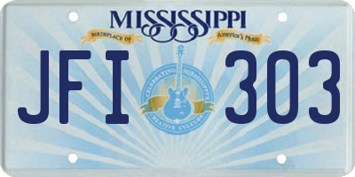 MS license plate JFI303