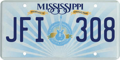 MS license plate JFI308