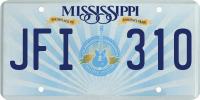 MS license plate JFI310