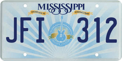 MS license plate JFI312