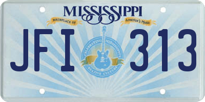 MS license plate JFI313