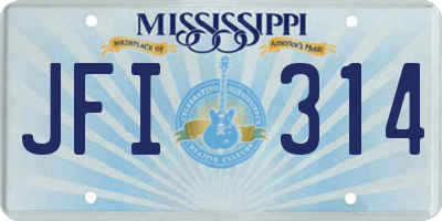MS license plate JFI314