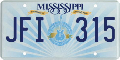 MS license plate JFI315