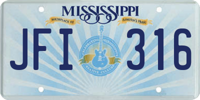 MS license plate JFI316