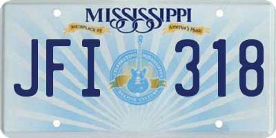MS license plate JFI318