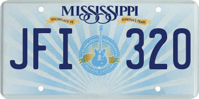 MS license plate JFI320