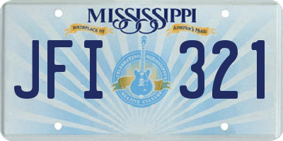 MS license plate JFI321