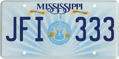 MS license plate JFI333