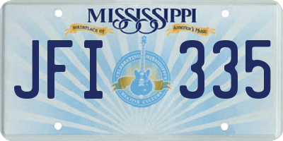 MS license plate JFI335