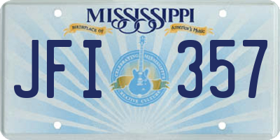MS license plate JFI357