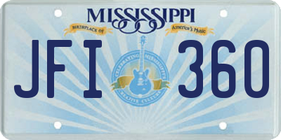 MS license plate JFI360