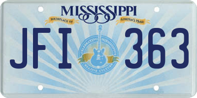 MS license plate JFI363