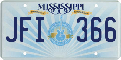 MS license plate JFI366