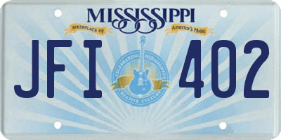MS license plate JFI402