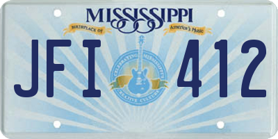 MS license plate JFI412