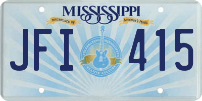 MS license plate JFI415