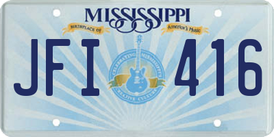 MS license plate JFI416