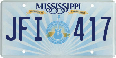 MS license plate JFI417