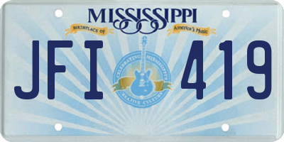 MS license plate JFI419