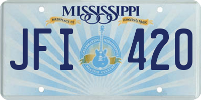 MS license plate JFI420