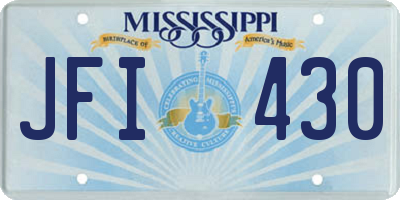 MS license plate JFI430