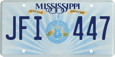 MS license plate JFI447