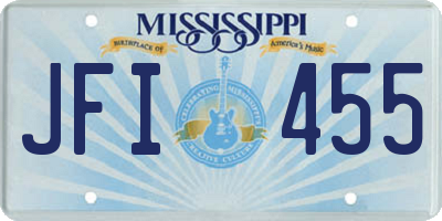 MS license plate JFI455