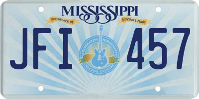 MS license plate JFI457