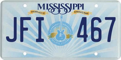 MS license plate JFI467