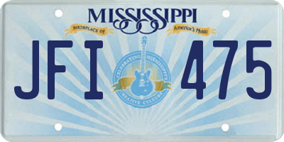 MS license plate JFI475