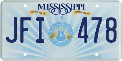 MS license plate JFI478