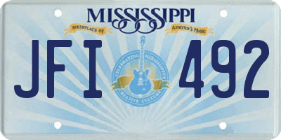 MS license plate JFI492